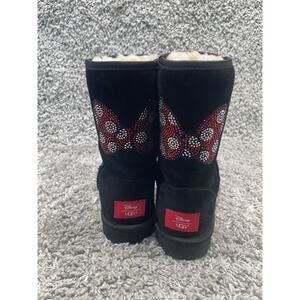 UGG Minnie & Bow Womens Classic Short Swarovski Crystal Size 7 Color Black Red